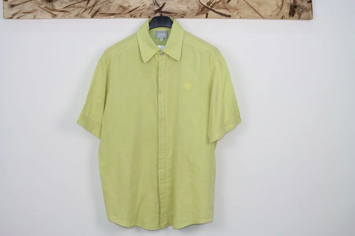 Versace Camicia Verde Lime Taglia L Uomo - immagine 2