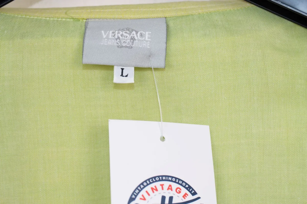 Versace Camicia Verde Lime Taglia L Uomo - immagine 5